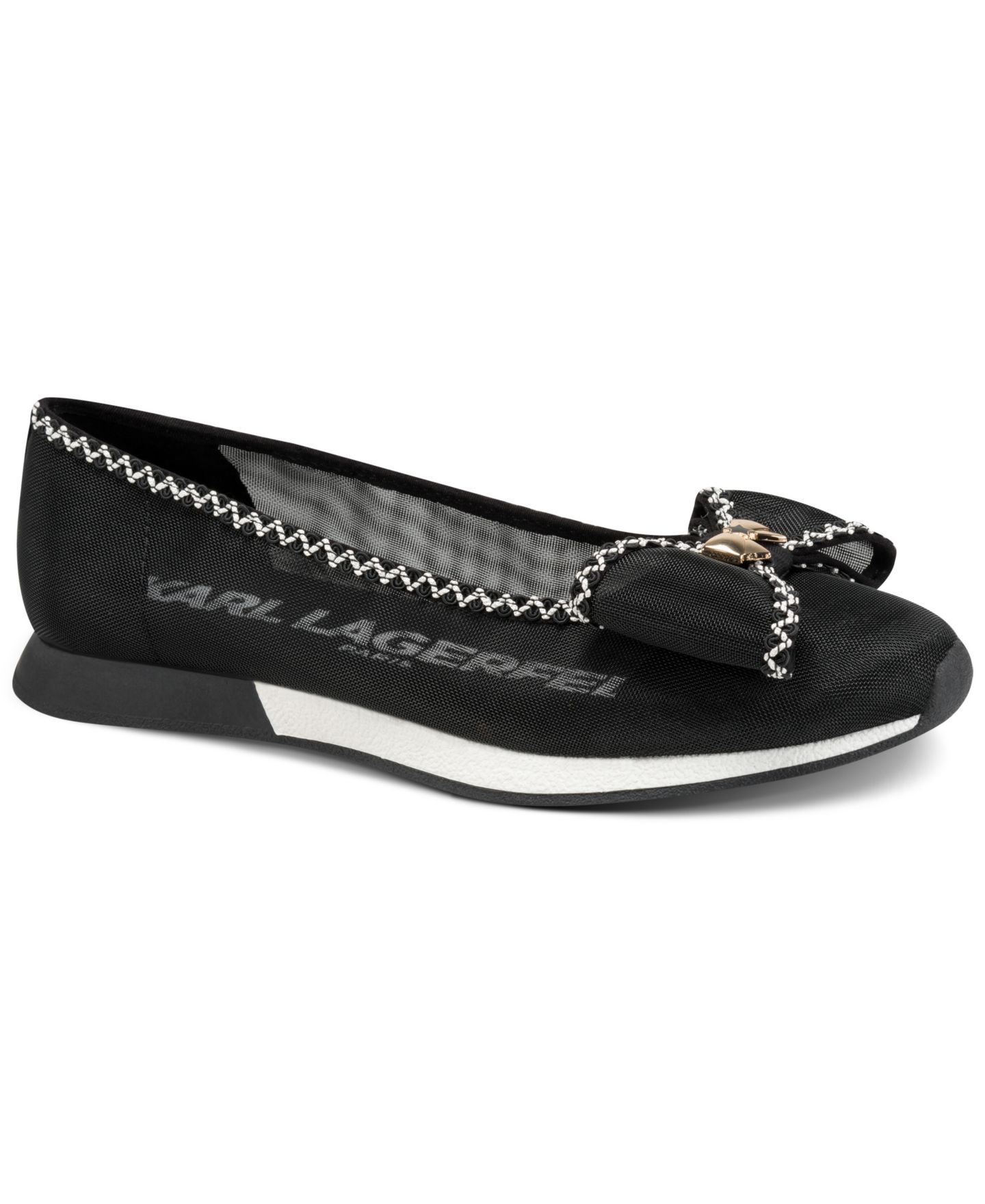 Женские кроссовки KARL LAGERFELD PARIS Macklin Flat Ballet, цвет: Чёрный — фото 1