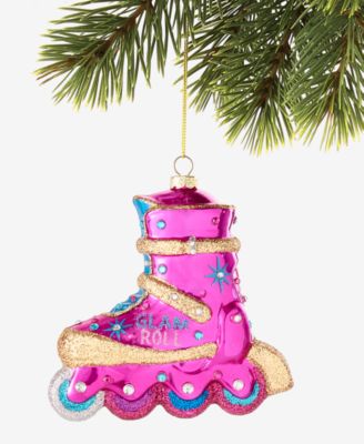 Disco Brights Glass Roller Skate Boot Ornament