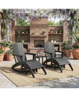 HDPE Adirondack Ottoman Foot Rest, Weather Resistant Outdoor Footstool for Adirondack Chair