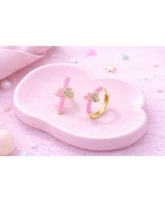 Girls Hypoallergenic Hoop Earrings with Enamel