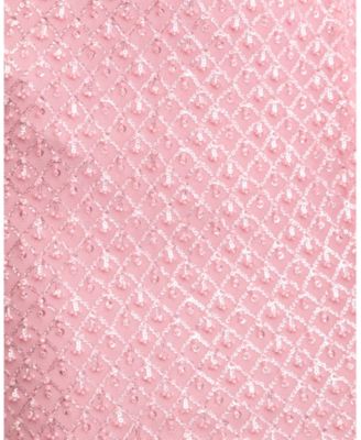 Juniors' Beaded V-Neck Lace-Up-Back Gown 