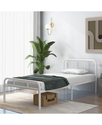 12-Inch Twin Bed Frame Modern Metal Platform Bed w/ Headboard & Footboard