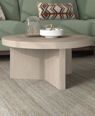 Holm 32" Wide Round Fluted Coffee Table