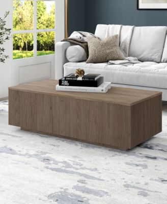 Reyes 48" Wide Rectangular Fluted Coffee Table