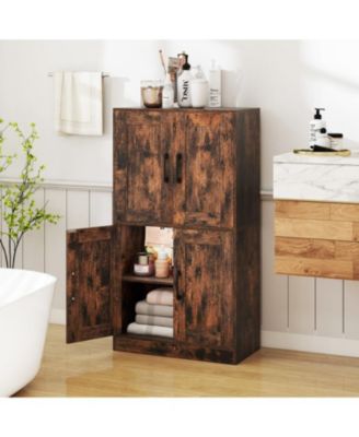 43.5 Inch Bathroom Storage Cabinet with Doors and Shelves