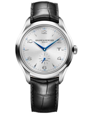 Baume & Mercier - Men's Swiss Automatic Clifton Black Leather Strap Watch 41mm M0A10052