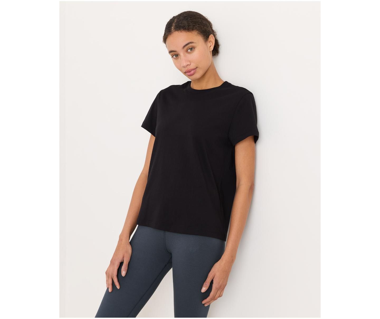 Женская футболка Pact Organic Cotton Essential Crewneck, цвет: Чёрный — фото 2