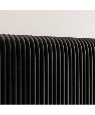 Bed Frame with Upholstered Headboard and Strong Wooden Slats Support, Soft Corduroy Fabric Platform Bed