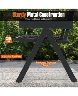 3 PCS Patio Wicker Chair Set, Rattan Furniture Set with Quick Dry Foam Padding