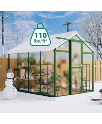 Walk-In house, Polycarbonate Panels, Adjustable Roof Vent & Sliding Door, Aluminum Frame, Garden & Patio