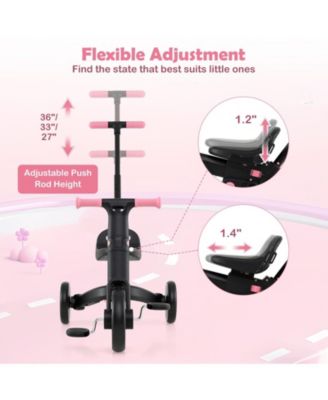 4-in-1 Foldable Toddler Tricycle with Push Handle with Adjustable Seat