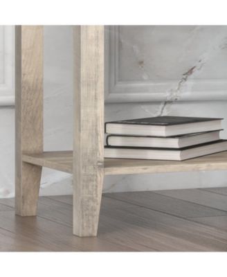 Wood Bedside Table With 1 Drawer and Open Storage Shelf, Industrial Side Table