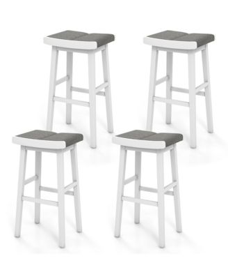 4 PCS Saddle Bar Stools Bar Height Backless Island Pub Chairs Kitchen