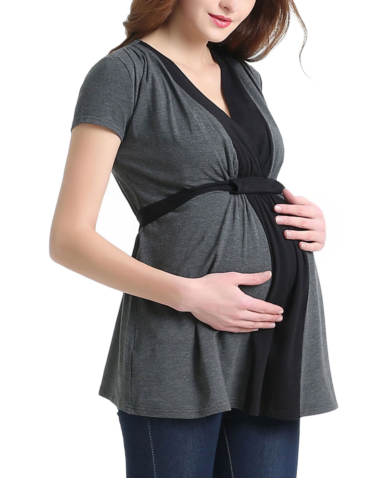 Maternity Colorblock Nursing Top