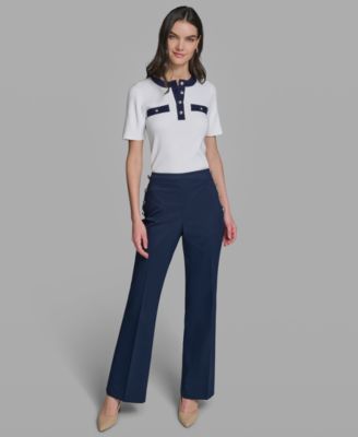 Petite Mid-Rise Sailor Pants