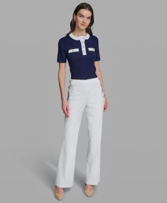 petite short womens dress pants White Wide Leg Petite Dress Pants & Trousers
