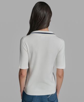 Petite Collared Polo T-Shirt