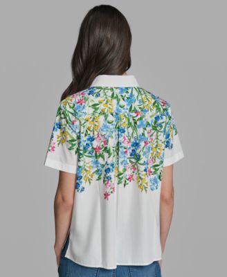 Petite Printed Short-Sleeve Shirt