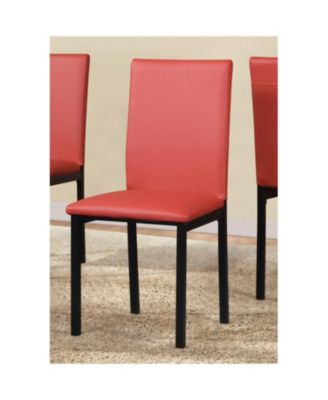 Faux Leather Seat Metal Frame Dining Chairs, Set of 4