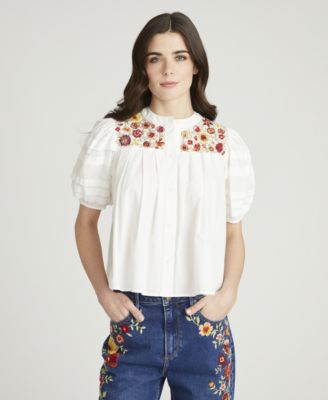 Women's Short-Sleeve Floral Blouse