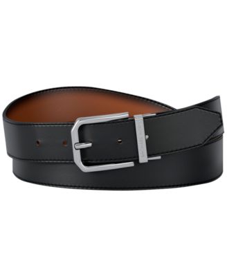 Men's Gunmetal Buckle Leather Belt