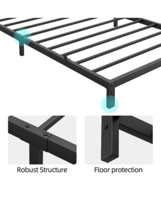 6 Inch Twin Metal Platform Bed Frame Low-Profile No Box Spring 700 Lbs Load Capacity Easy Assembly Noiseless