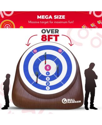 XL Bull Hawker | Giant Axe Darts (Over 8ft Tall) w/ 15+ Games | Axe Throwing Game for Backyard w/ Air Pump | Outdoor Fun