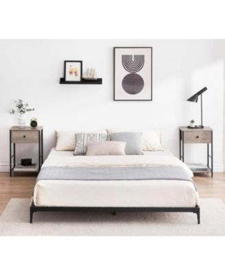 6 Inch Full Low Profile Metal Platform Bed Frame- Heavy Duty Steel Slat- Easy Assembly