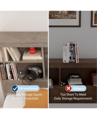 Bed Frame High Storage Bookcase Headboard 4 Drawers Charging Station Metal Noise-Free No Box