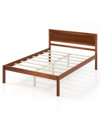 Bed Frame with Wooden Headboard and Slat Support