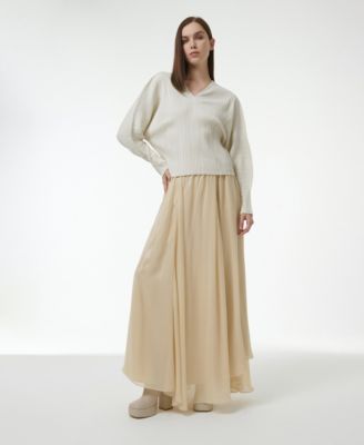 Women's Elasticated Waist Asymmetric Skirt