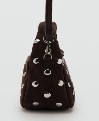 Women's Suede Leather Studded Handbag