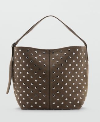 Women's Studded Suede Bucket Bag