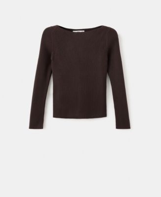 Women's Boat-Neck Knitted Sweater