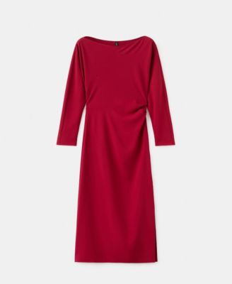 Women's Boat-Neck Ruched Dress