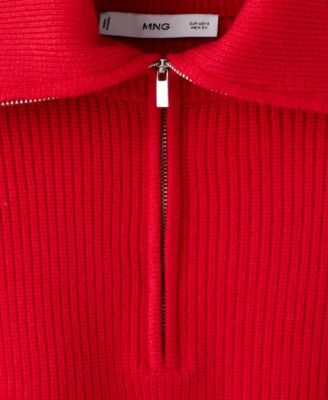 Women's Contrasting Zipper Collar Sweater