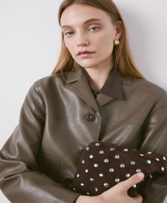 Women's Faux-Leather Pockets Jacket