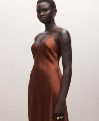 Women's Satin Silk Blend Dress