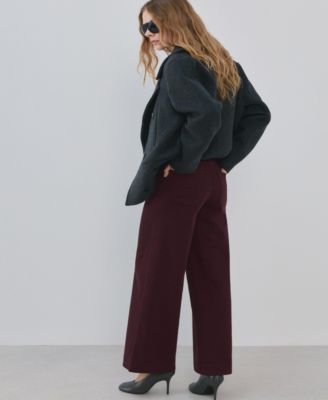 Women's Seam Detail High-Waisted Wide Leg Jeans