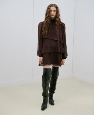 Women's Ruffles Polka-Dot Dress