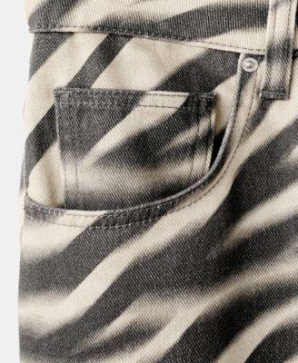 Women's Zebra-Print Straight-Fit Jeans