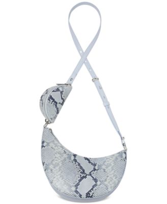 Duo Small Snake Embossed Leather Crossbody Bag