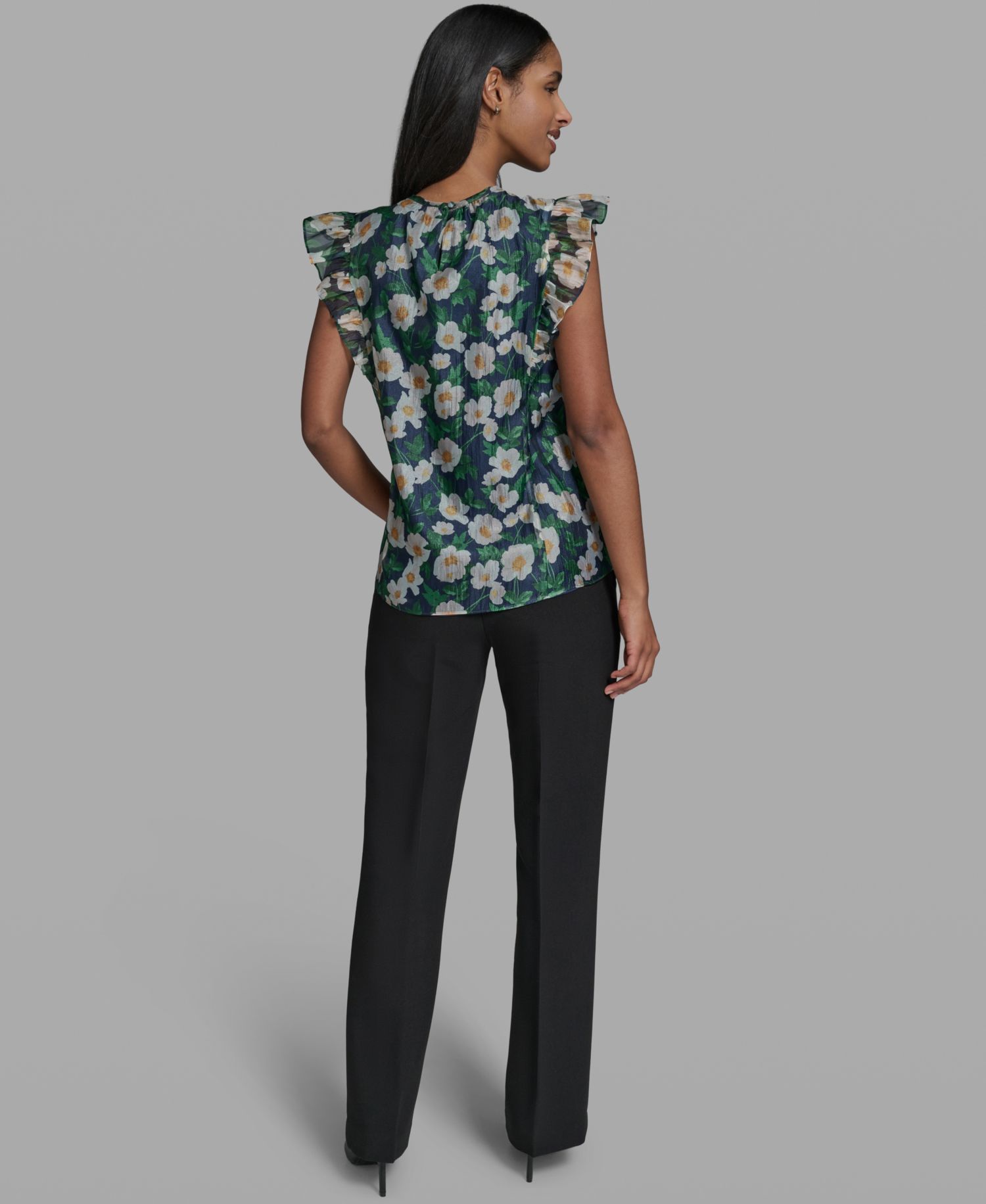 Women's Printed Organza sleeveless Blouse