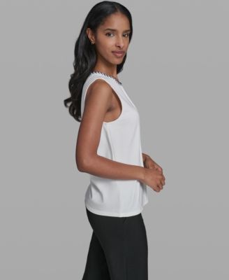 Women's Crew Neck Sleeveless Blouse