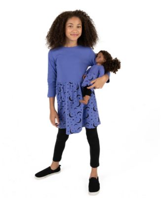 Toddler Girls Matching Doll 100% Cotton Long Sleeve Skirt Dress