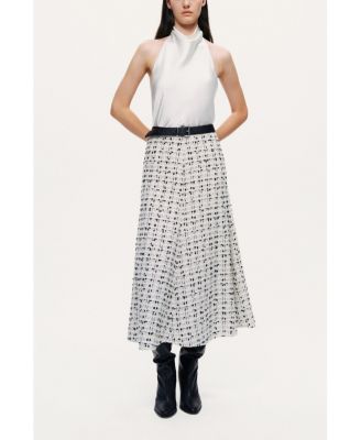 Women's Patterned A-Line Midi Skirt