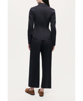 Women's Pleated Tapered Crop Trousers