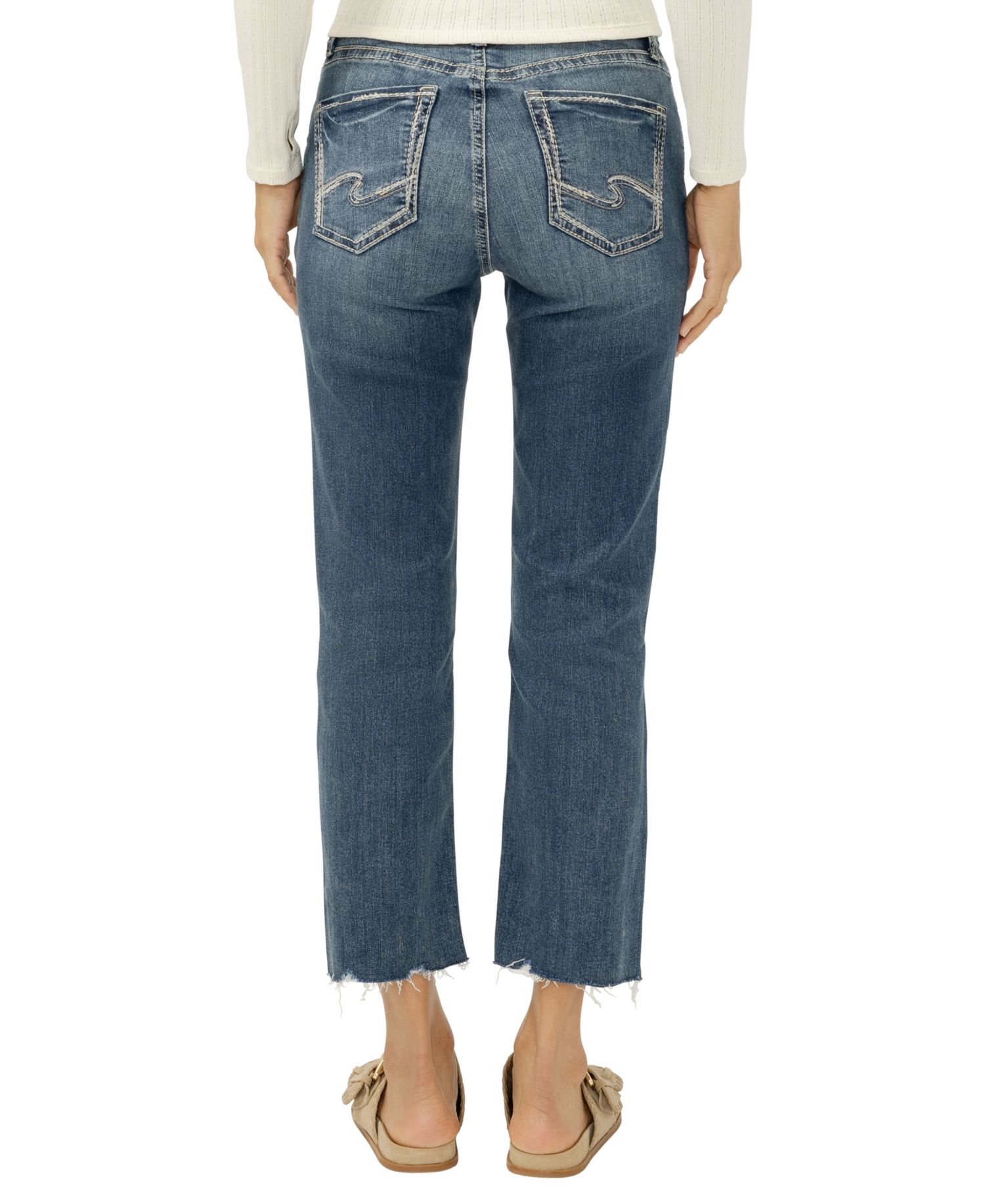 Women's Avery High-Rise Straight-Leg Cropped Jeans