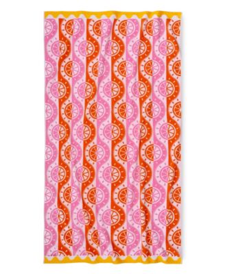 Cotton Citrus Jacquard Beach Towel, 40" x 70"