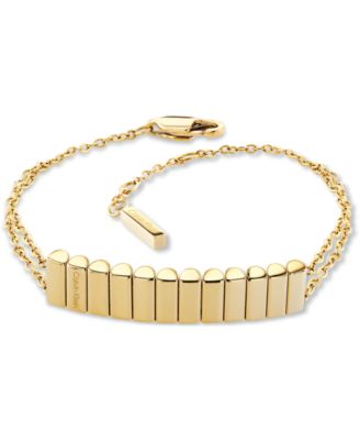 Women's Modern Repetition Gold Tone Stainless Steel Bracelet